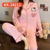 Korean Sweetheart Pajamas Set: Women's Long-Sleeve & Pants Homewear for Spring & Autumn