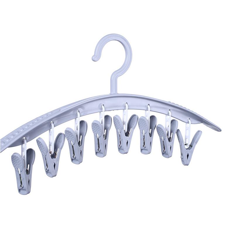 Umeraș Multifuncțional de Uz Casnic Fără Urme Rezistent la Vânt Plastic Îngroșat Uscare Lenjerie Șosete Clip Umeraș