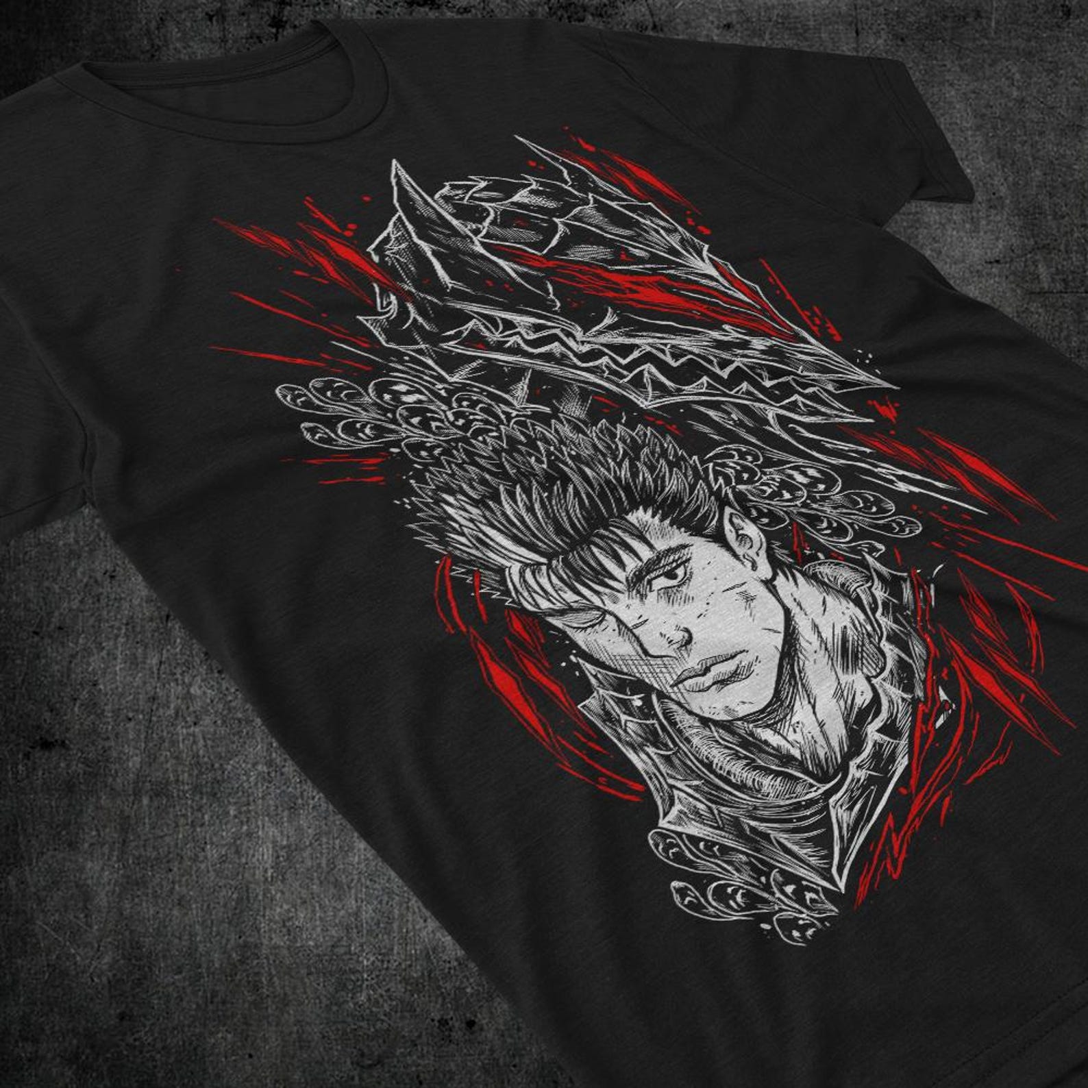 Anime Vintage Special T-shirt Unisex, Anime Manga Shirt, Anime Shirt, Black Swordsman, Skull Knight, Graphic Anime Tee, Manga Shirt, Japan M