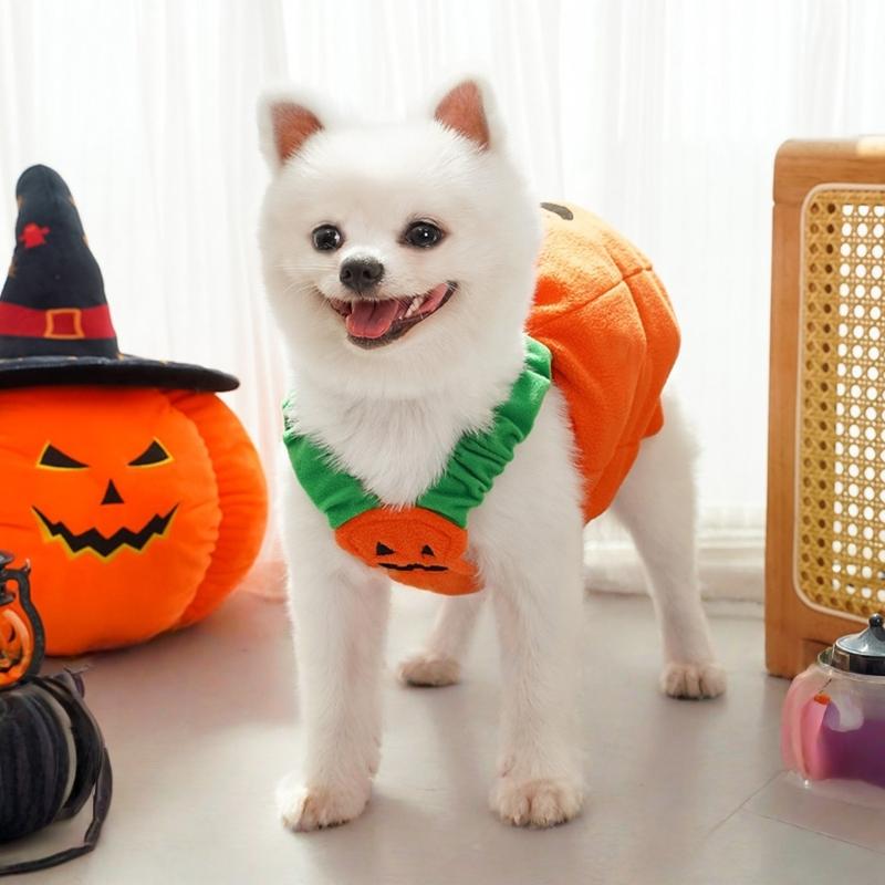 Pet Clothing For Halloween Celebration Soft Breathable Polyester Cloth Multiple Size Option Cats Dogs