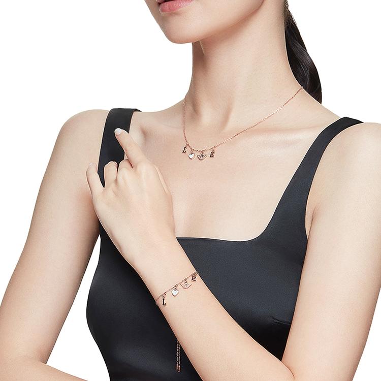 Armani Fashion Love Heart Eagle Logo Bracelet Women Bracelet EGS2956221
