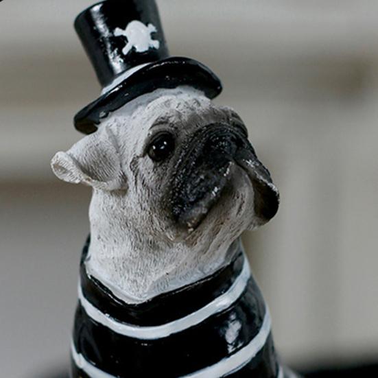 Halloween Labrador Puppy Statue Resin Witch Dog Figurine with Hat Cape Spooky Pet Sculpture Home Garden Decor