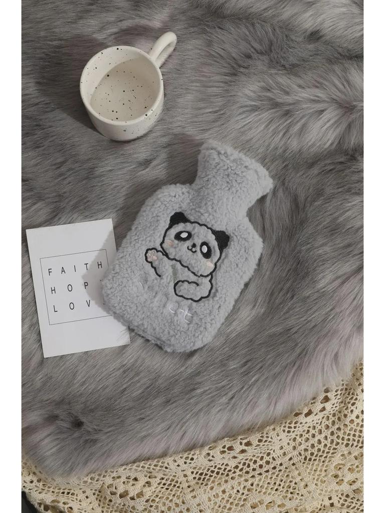 Gumová termoláhev s vysokou hustotou a roztomilým plyšovým potahem - přenosné teplo pro miminka a studenty