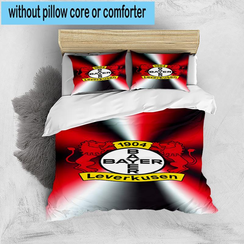 3pcs Bayer Football Club Printed Bedding Set Duvet Cover Closure Includes 1 Duvet Cover & 2 Pillowcases Bedding Sets Home Decor Gifts