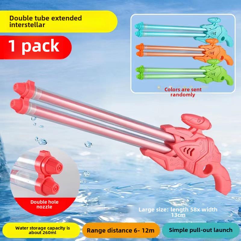 Summer Push-Pull Gatling Water Cannon: Large Capacity Outdoor Toy for Kids' Water Fights