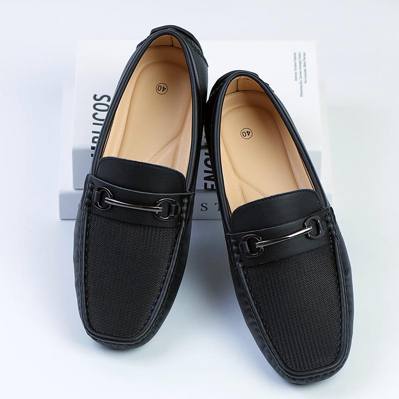 

Модная мужская повседневная кожаная обувь, дизайнерский бренд, роскошная, высококачественная, с декоративной пряжкой, удобная, для бизнеса, офиса, вождения, лоферы 46 чёрный
