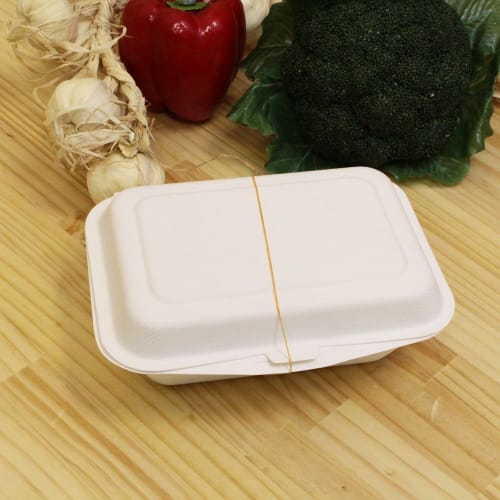 Nakamura ECO Sugarcane Fiber Food Packs (Commercial Use), Large (600ml Capacity), 50 Count, White