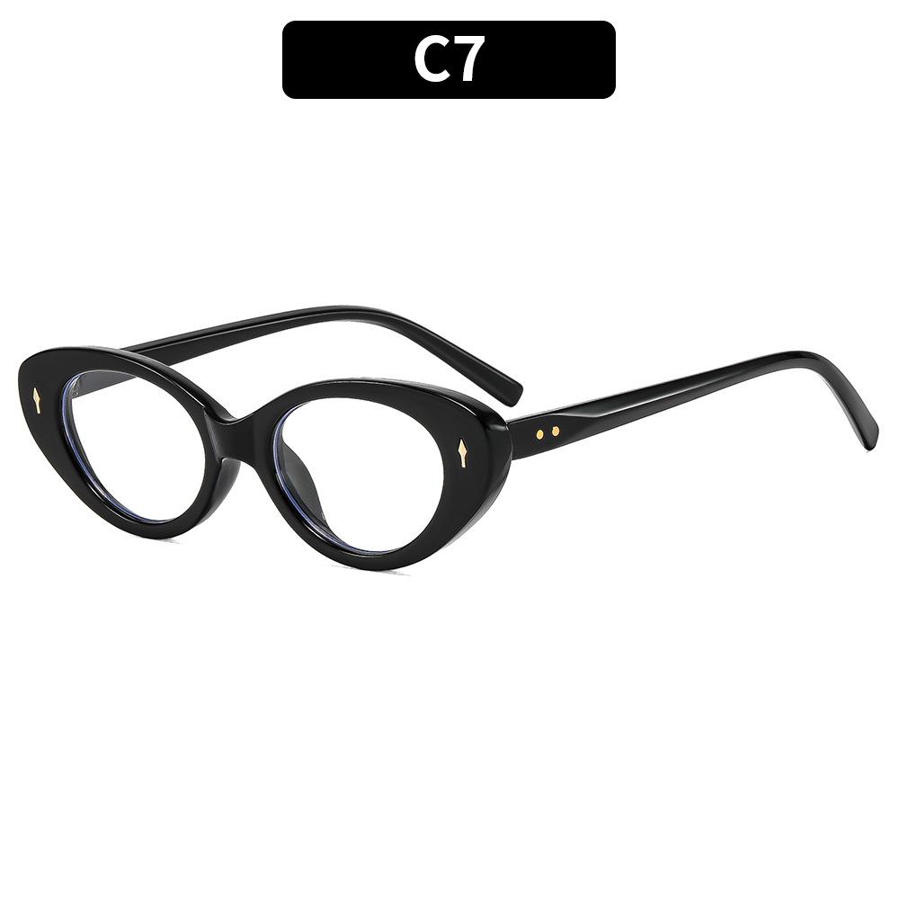 Trendy Small Frame Oval Cat Eye Sunglasses for Men Women Candy Gradient Lens Transparent White Fashion Versatile Sunglasses