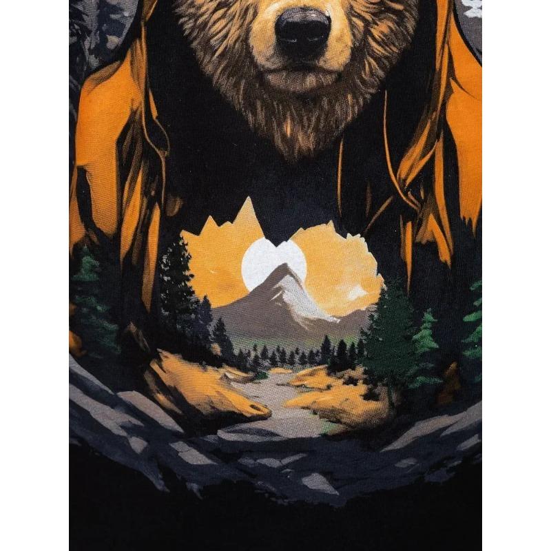 Mode T-Shirt Bär Druck Grafik T-Shirts Unisex Baumwolle Übergroß Vintage Hip Hop Herren Streetwear T-Shirts Kurzarmhemd