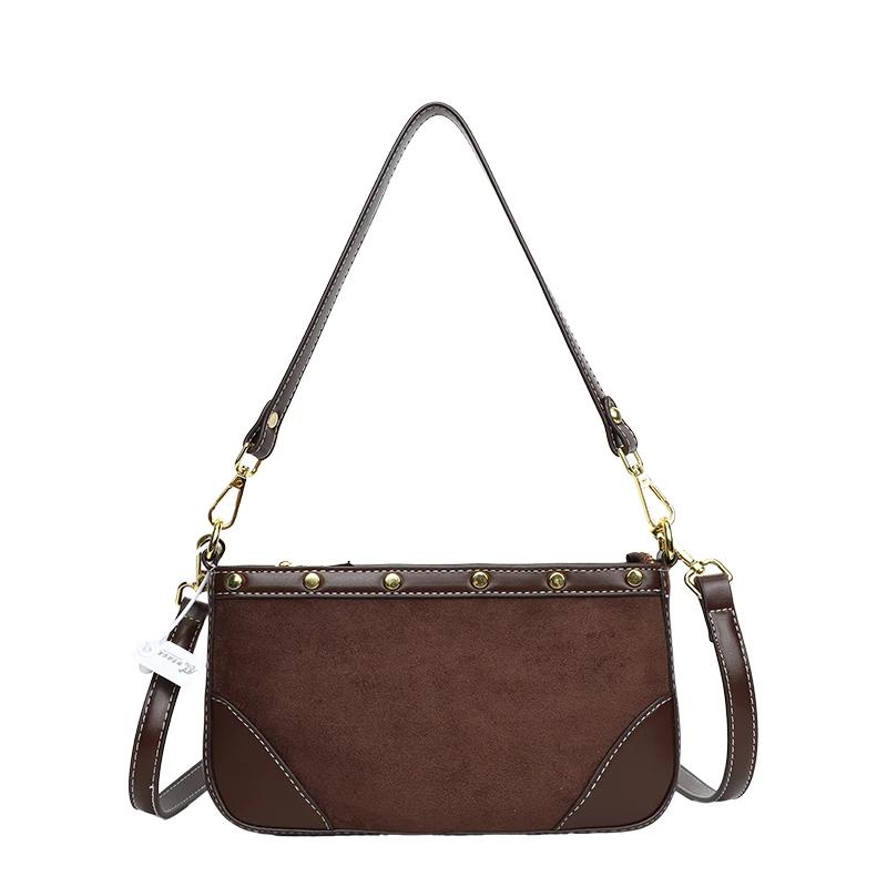 Новые модные ретро сумки через плечо женские классические универсальные простые женские — фото 7