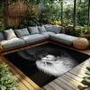 Lion Couple Print Area Rug, Black White  Carpet for Living Room,Soft Non-Slip Mat with Tribal Pattern,Nature Inspired Decor