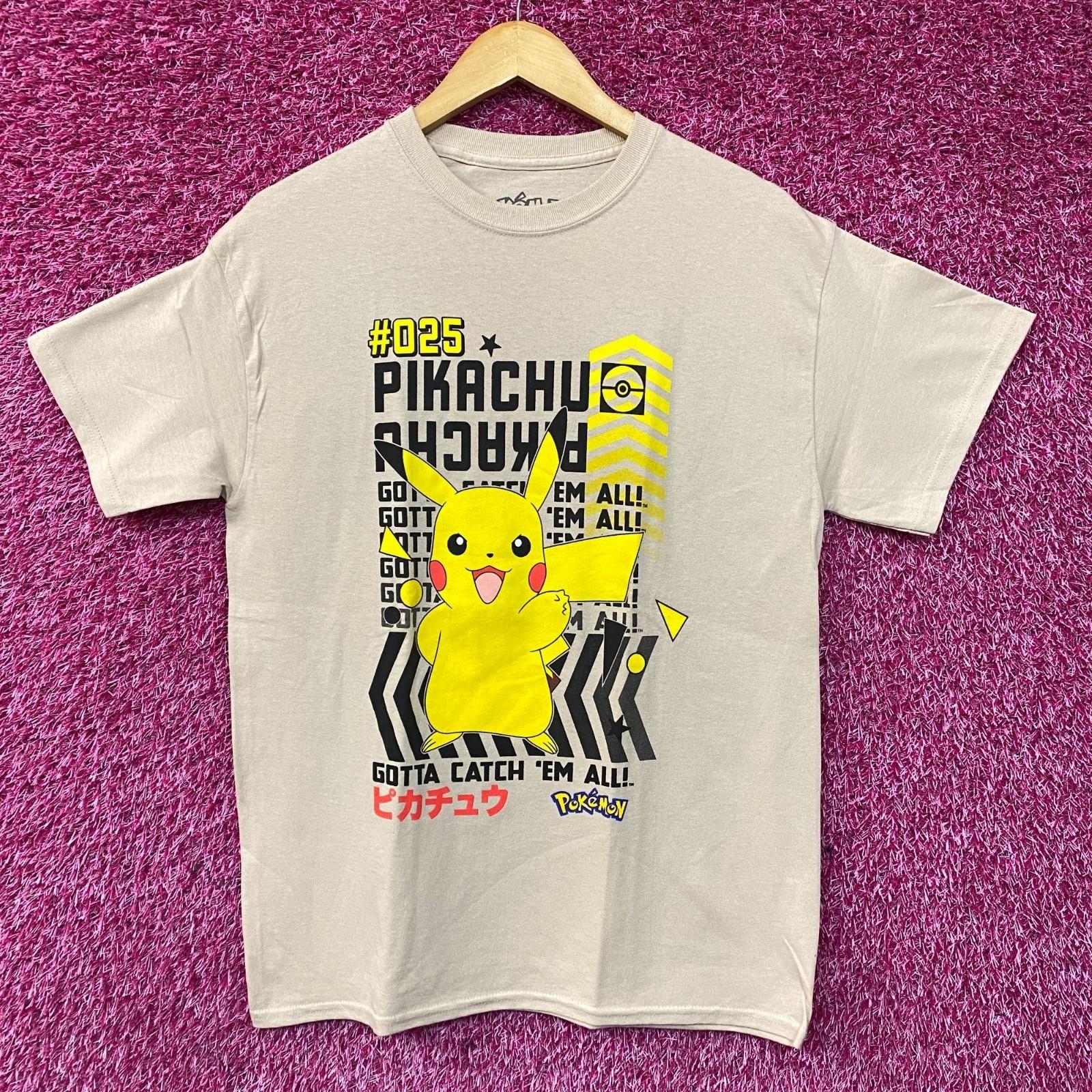 Pokemon Pikachu #025 Gotta Catch  Em All 100% Cotton T-shirt Mens Tees Top 2XL