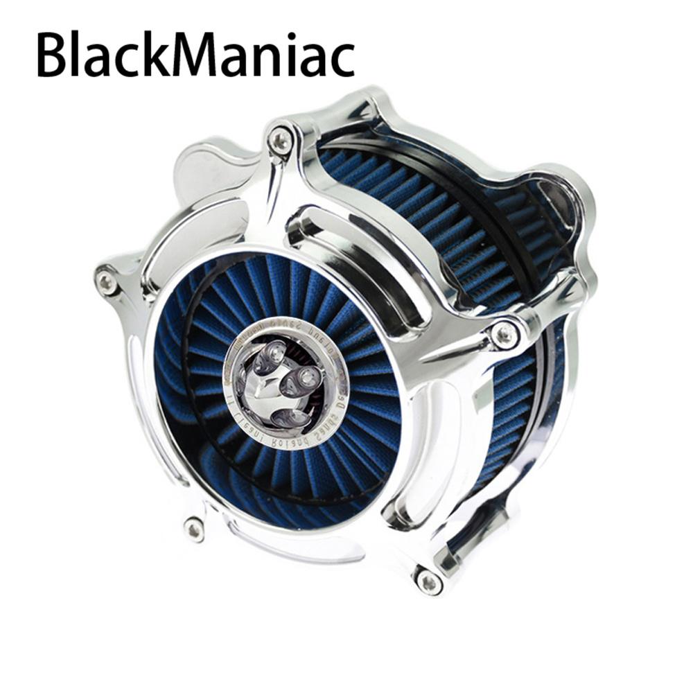 RSD Turbine Air Cleaner Chrome Intake Filter For Harley Sportster XL 48 883 Dyna V-Rod Softail Fat Boy Touring Ultra FLHR FLHX