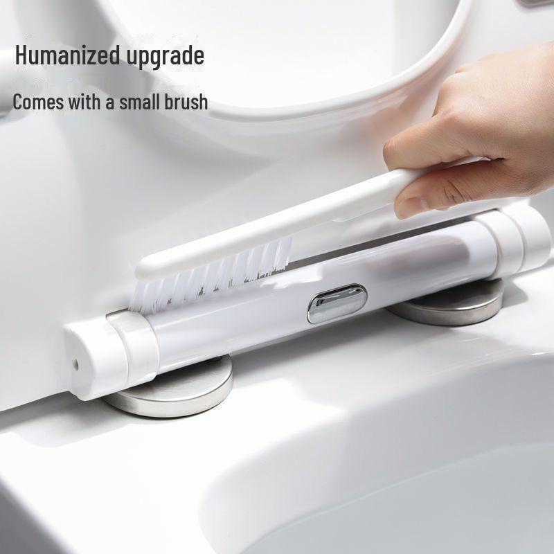 Silicone Wall-Mounted Toilet Cleaning Brush Set - No Dead Corners, Punch-Free, Long Handle