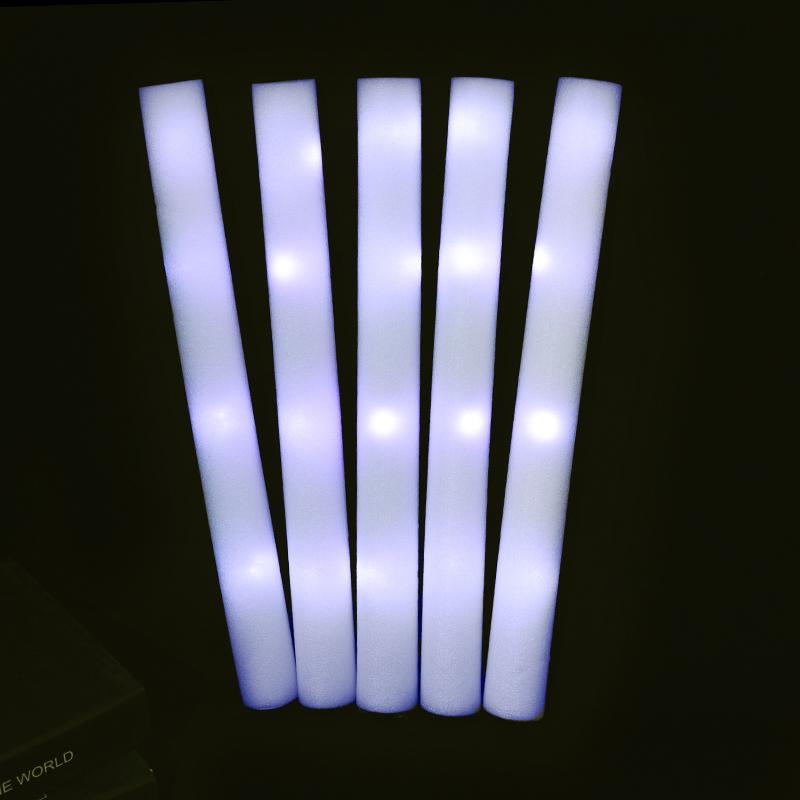 30 Pezzi Bastoncini Luminosi in Schiuma LED RGB all'Ingrosso Bastoncini Luminosi Colorati Tubo per Tifo Buio Luce Forniture per Feste di Compleanno Matrimonio