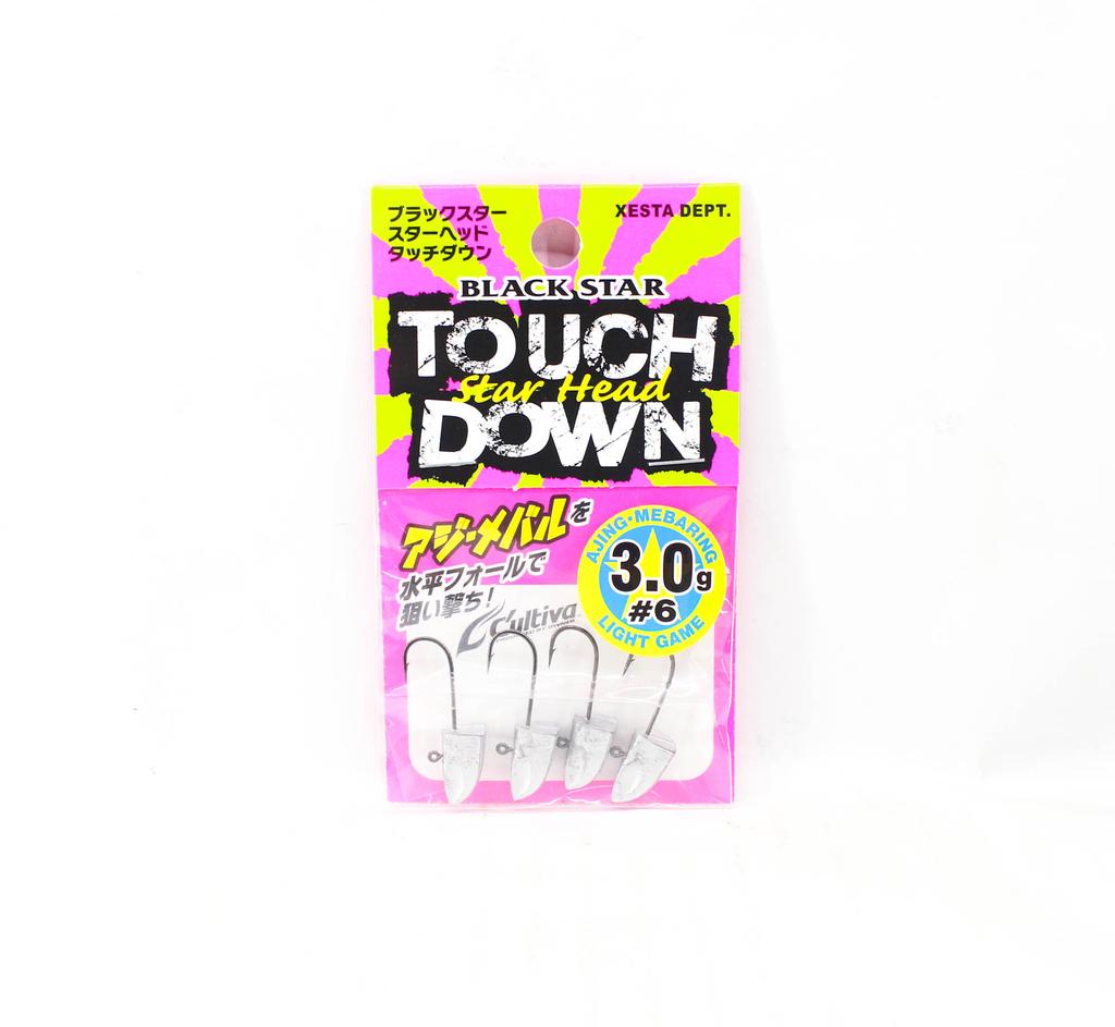Xesta Jig Head Black Star Head Touch Down 3 Grams Hook Size 6 (8415)