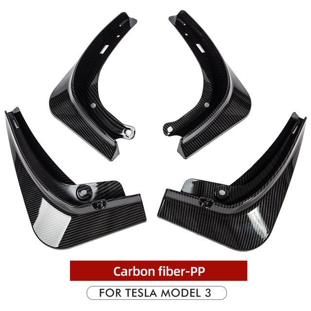Flaps de noroi pentru mașină Flaps de noroi pentru Tesla Model Y 2023 2022 Apărător Apărător roată față spate Apărător de noroi din fibră de carbon ABS fără găurire
