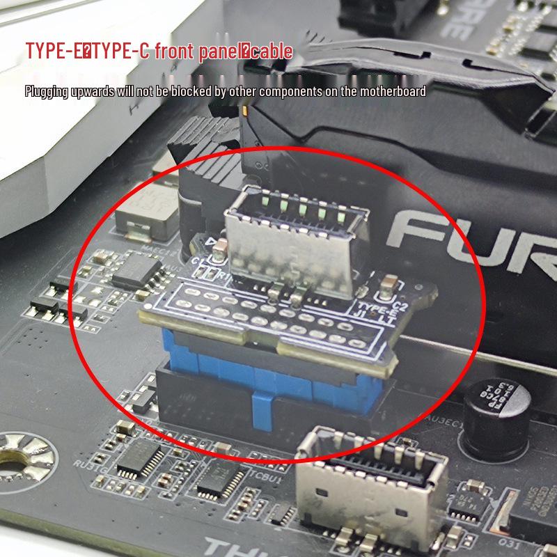 USB 3.0 19-Pin to USB 3.2 Type-C Front Adapter 9-Pin to Type-E 20-Pin