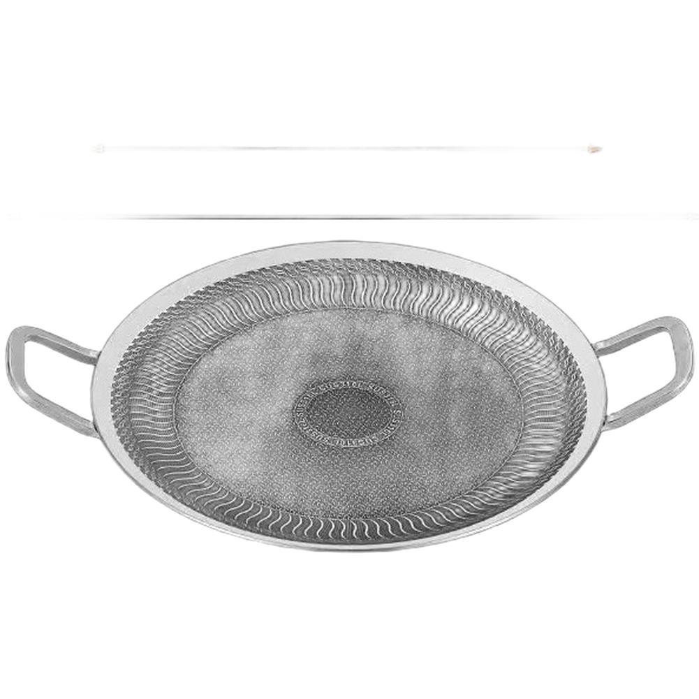 Grill Cooking Pan For Gas Stoves Induction Cooktops,for Outdoor Cooking 46*33.5*1.5/49*37.5*2cm Stainless Steel Smokeless Pans