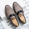New Soft Leather Breathable Leather Shoes Men Europe Station Casual British Style Youth Loafers with Business Bean Shoes