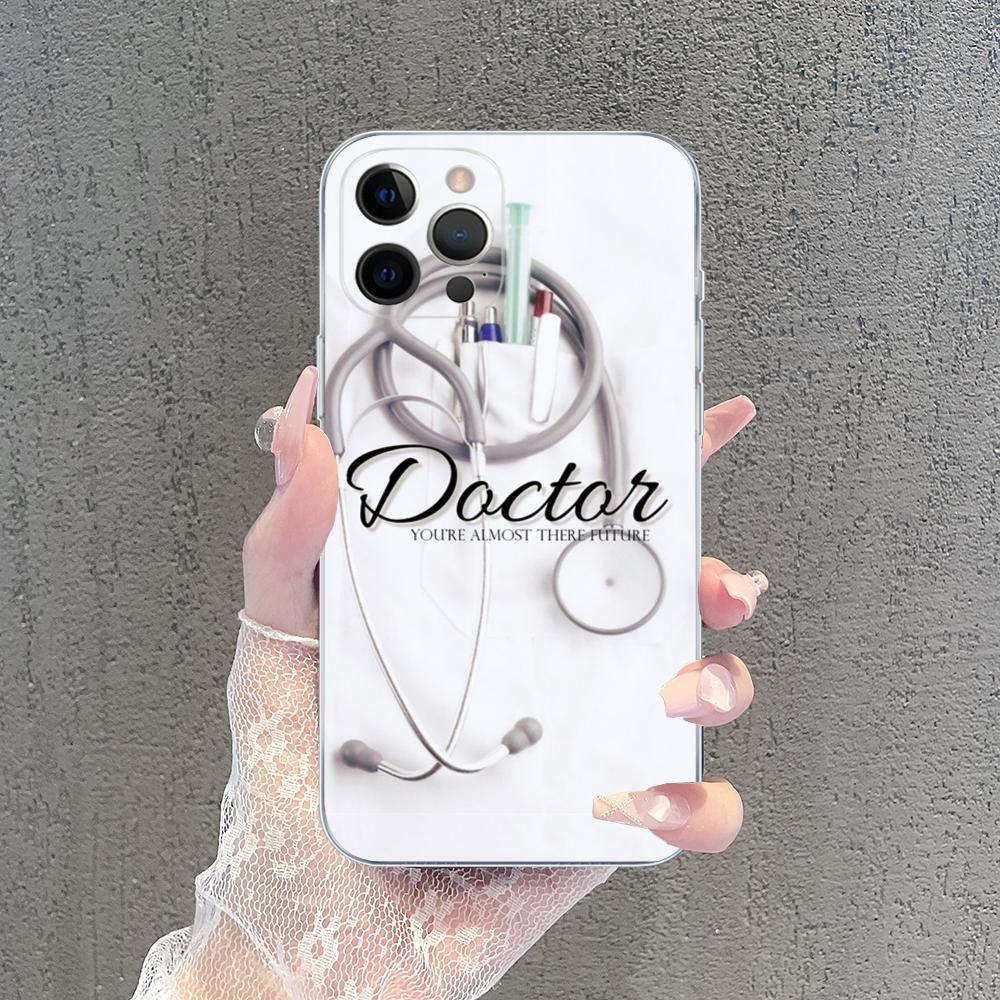 Medical Medicine stethoscope Phone Case For iPhone 15 14 13 12 Mini 11 Pro XS Max X XR SE 6 7 8 Plus Soft Silicone Cover