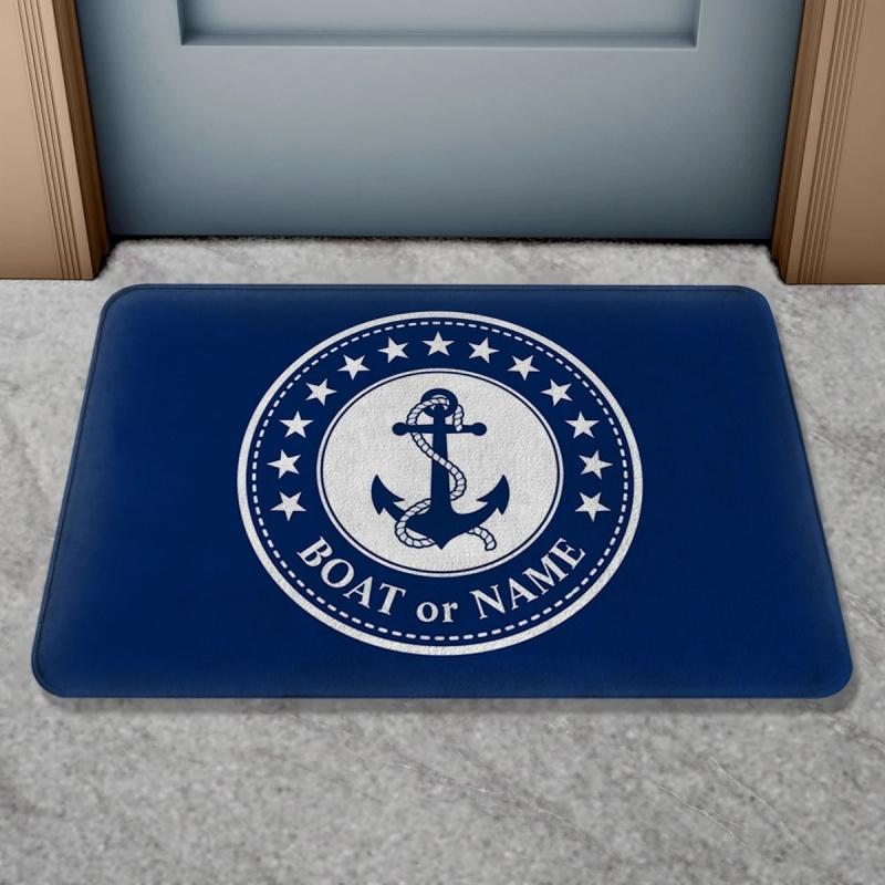 Welcome Aboaro Your Boat Name Since Floor Mat Personalized Nautical Rug Door Mat Entrance Carpet for Bathroom Welcome Mat