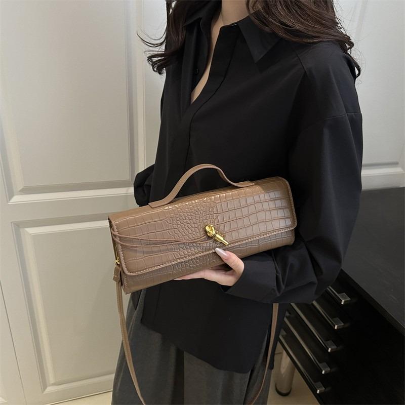 PU Solid Color Zipper Shoulder Bags Commute Large Capacity 2026  Women's Bags Light Luxury Temperament Crossbody Bags