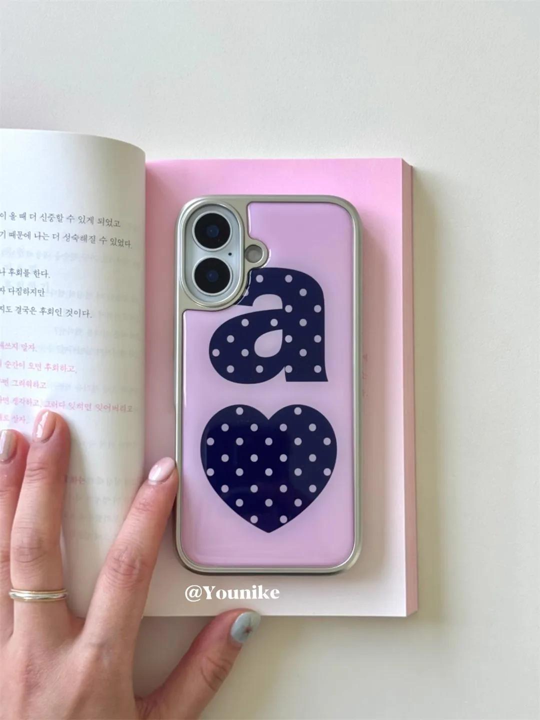 

Lazy Korean Ins style Minimalist Polka Dot Letters Phone Case for iPhone 17 16e 16 15 14 13 12 11 Pro Max Air Plus Luxury Clear iPhone 17 Air