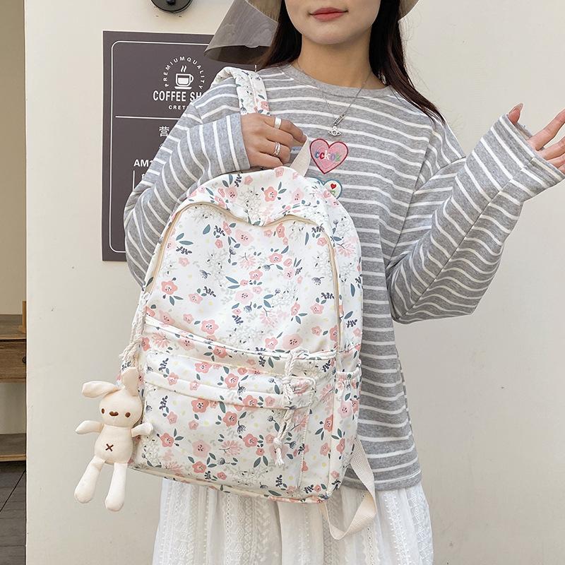 School Bag Female Junior High School College Student Small Fresh Cute Backpack Large Capacity High School Student Backpack Travel Backpack