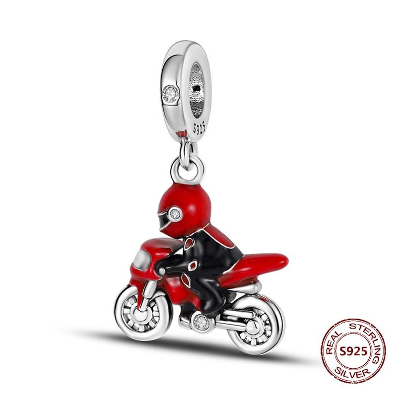 copper Travel Suitcase Motorcycle Car Bicycle Charm Bead Charms Pendents Compatible With Authentic Bracelets Fine Do It Yourself Birthday Jewellery Gi