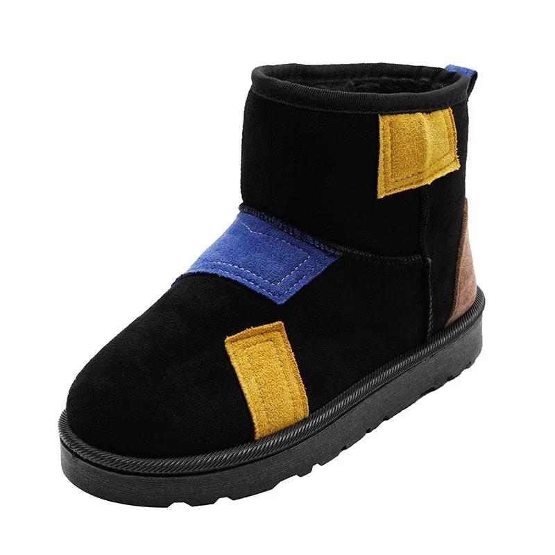 

Модная хлопковая обувь женские уличные зимние ботинки 2024 новые зимние ботинки женские плюс флис утолщенные теплые на плоской подошве короткие ботинки женские нескользящие 40 чёрный