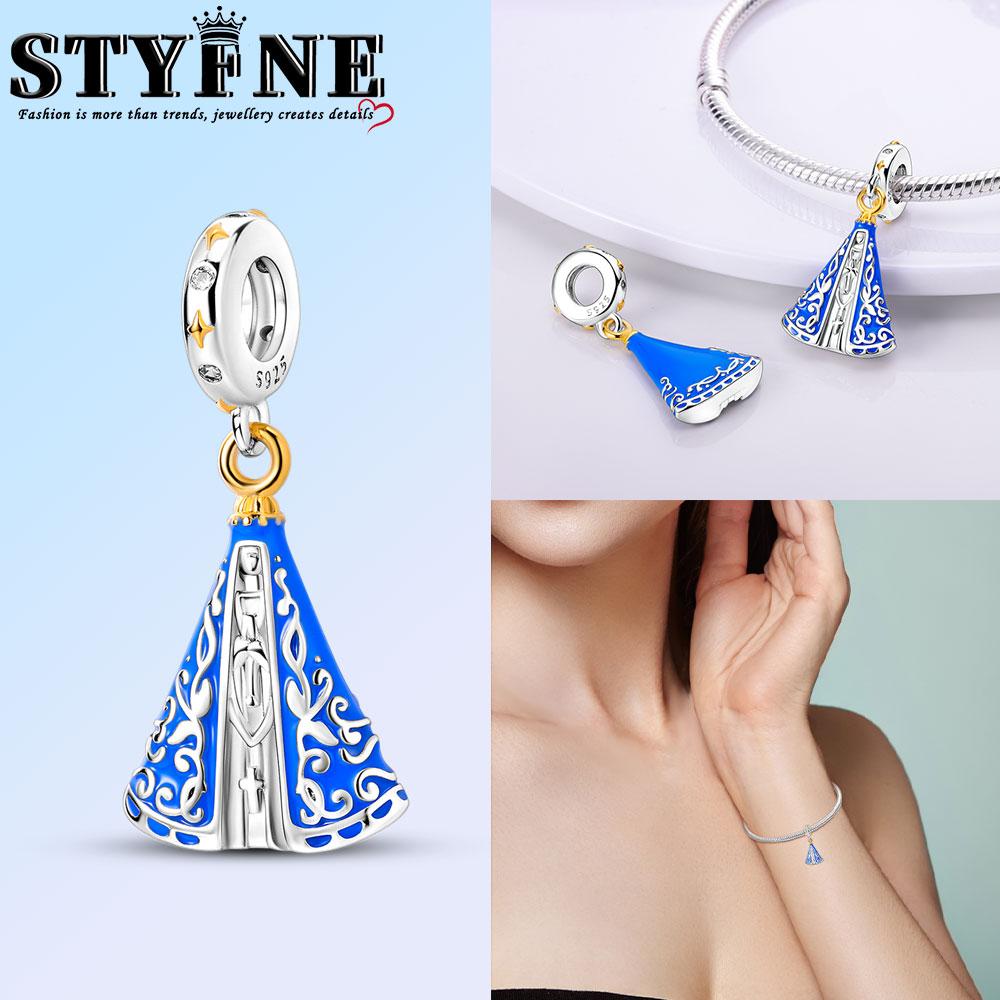 Exquisite Copper Nossa Senhora Aparecida Dangle Cross Charms Pendants Fit Original Bracelets Diy Jewelry For Women