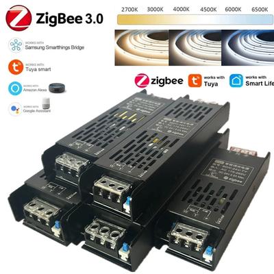 Tuya Zigbee LED Netzteil Dimmer Transformator DC 24V AC175-265V Unterstützung Alexa Gooogle Sprach-App Steuerung für Zuhause CCT LED Streifen