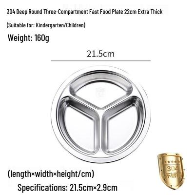 Assiette à compartiments en acier inoxydable 304 Camélia