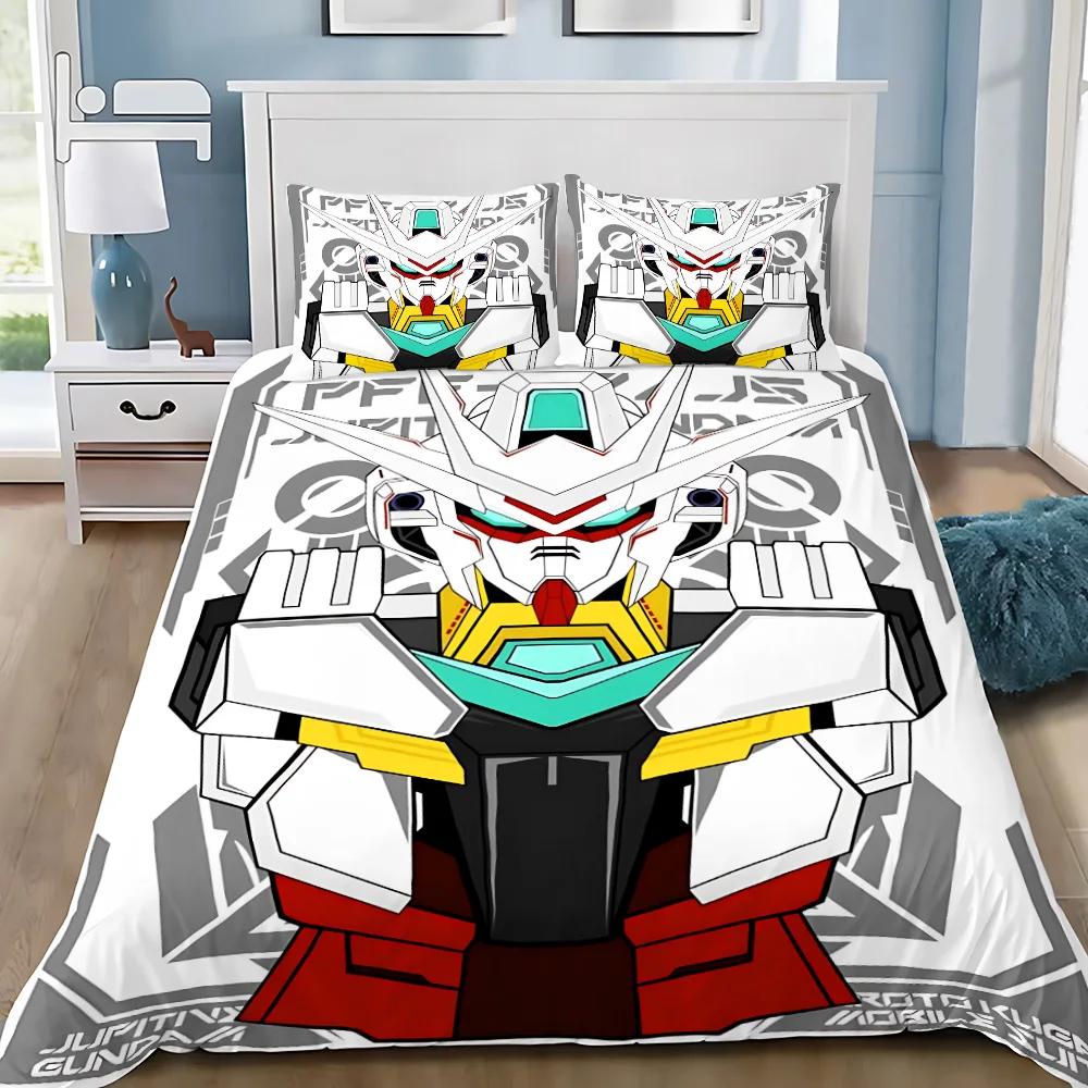 Soft Duvet Cover Pilowcase Mecha GundamS Beding Set Anime Adult People Boy Girl Bedrom Decoration Children Gift Single Double Large Sized Dimensions