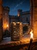 450ml/15oz Medieval Knight Beer Mug, 3D Crusader Warrior Coffee Cup, Resin Tankard with Stainless Steel Liner, Gothic Drinking C