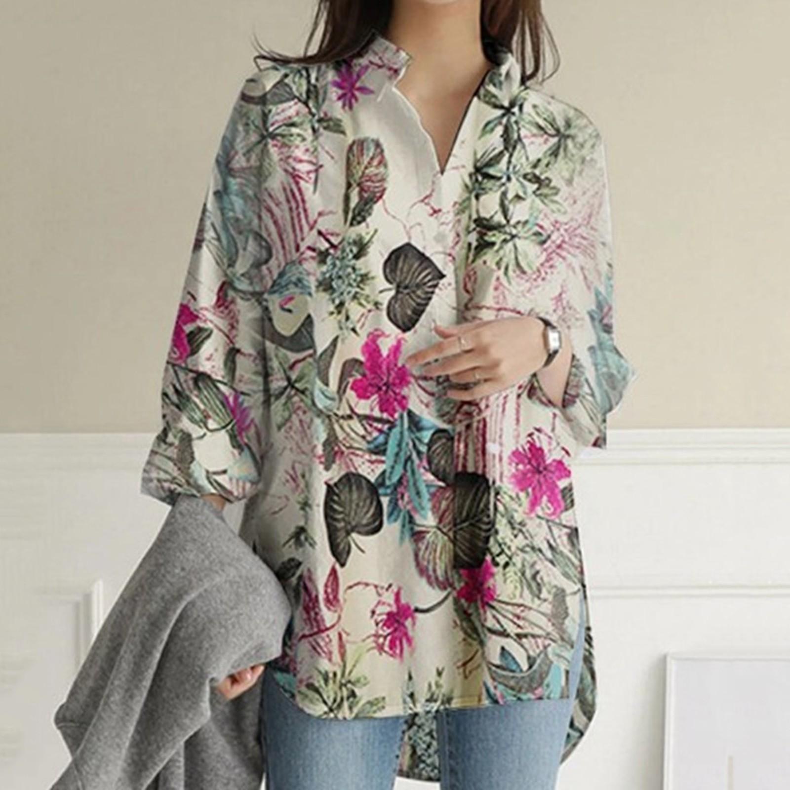 

Новая женская рубашка в полоску с принтом и разрезом с длинным рукавом и пуговицами, повседневный топ L фиолетовый