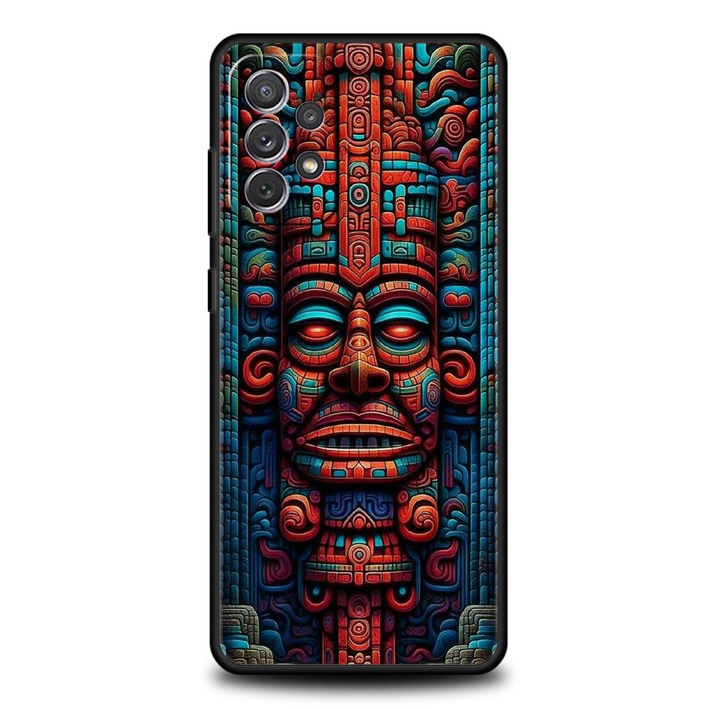 Vintage Totem Painting Phone Case for Samsung Galaxy A55 A35 A17 A07 A15 A13 A25 A51 A71 A72 A73 A32 A52 A52S A41 Soft TPU Shell