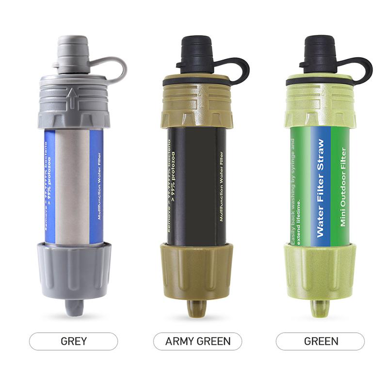 Outdoor Überlebens-Wasserfilter-Strohhalme Campingausrüstung Wasserreiniger Wasserfiltersystem Notfall-Wanderzubehör