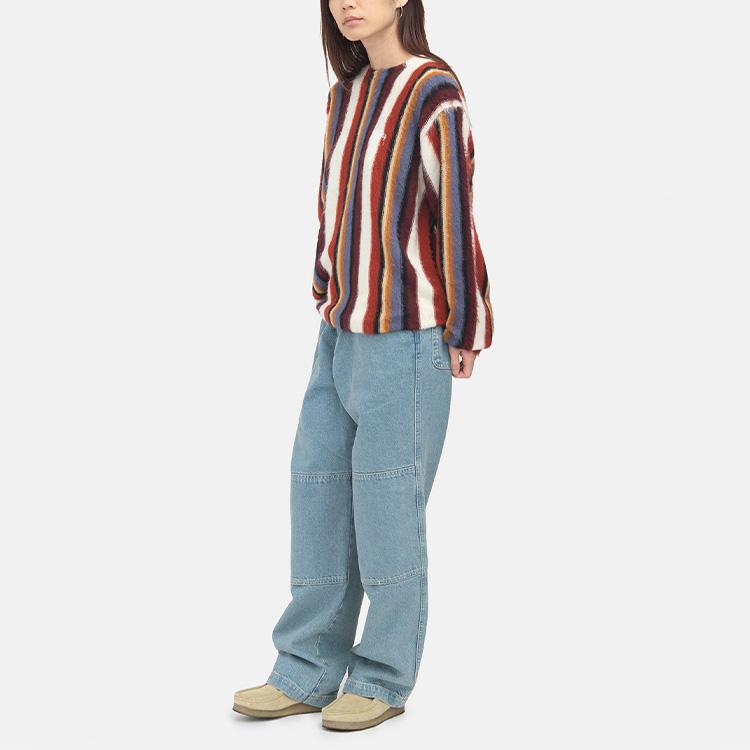 Stussy Maglia Girocollo a Righe Verticali 117108