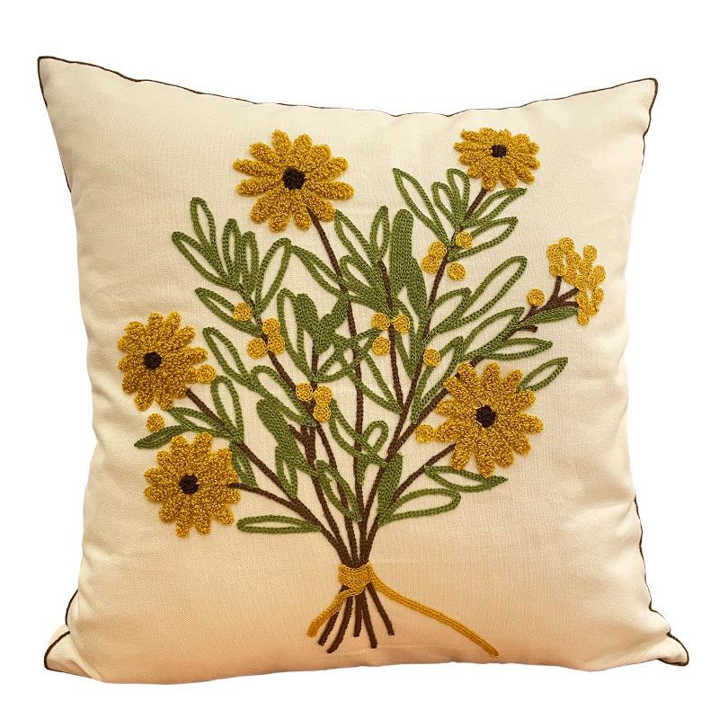 Nordic Ins Klein Frisch Einfach Bestickt Kissen Bouquet Kissenbezug Wohnzimmer Sofa Kissen Schlafzimmer Kissen