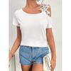Women's Fashion Casual Summer Spring Solid Color Print Short Sleeve Oblique Collar Blouses & Shirts