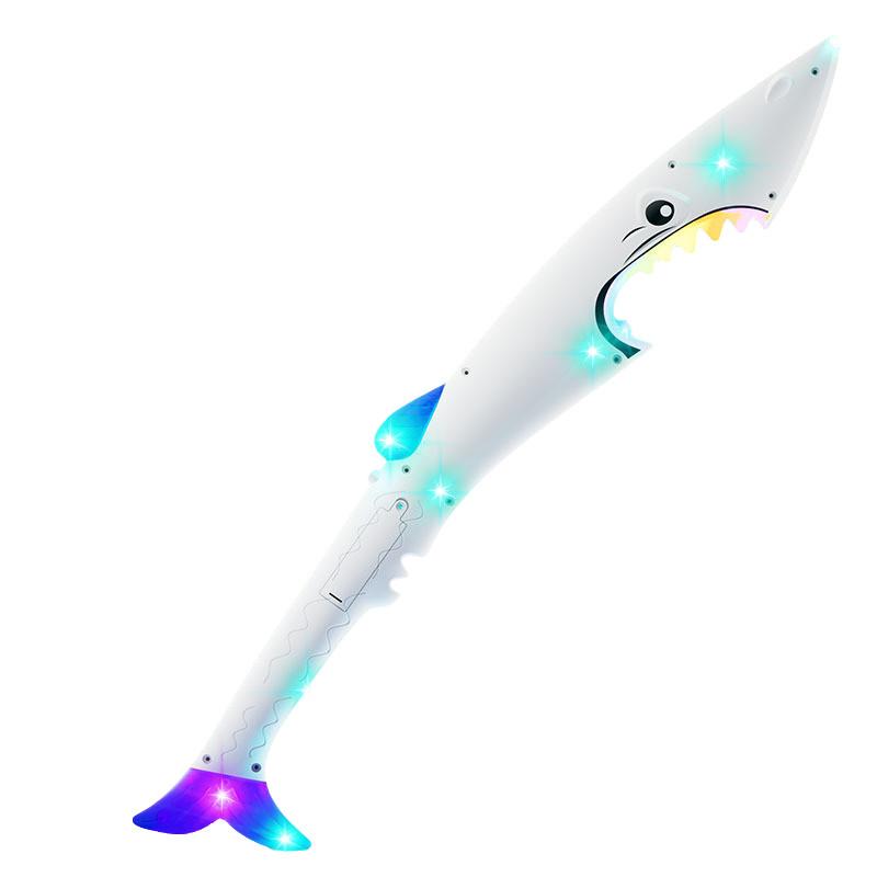 Glow-in-the-dark Shark Knife Toy With Colorful Sound Effects And Flashing Stick For Night Market Fun Wholesale