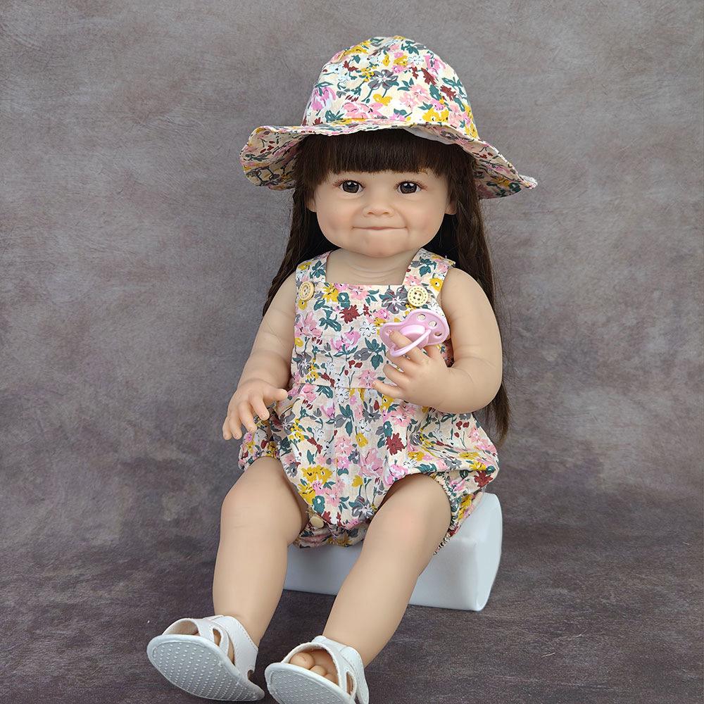 55cm Full Vinyl Baby Doll - Children's Day Gift, Reborn Companion & Bath Toy.