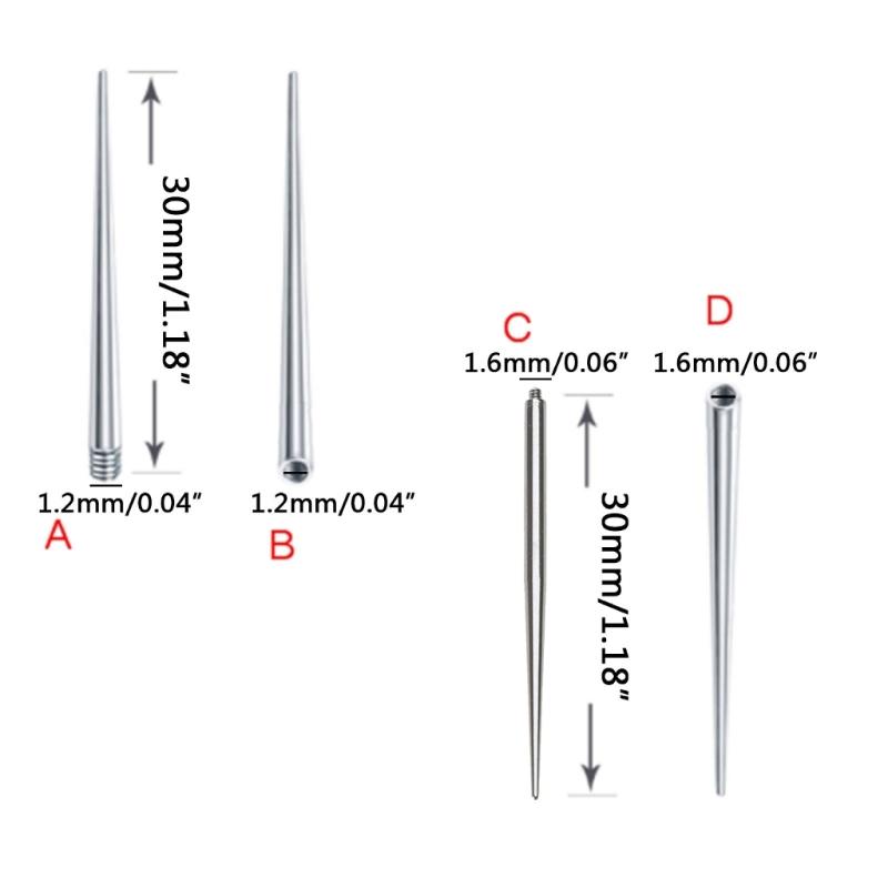 Steel Cone Insertion Pin Rod for Ear/nose/navel/nipples/lip/brow Assistant Tool