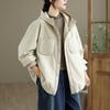 Winter Hooded Diamond Quilted Cotton Jacket with Large Pockets - Stylish Loose Outerwear