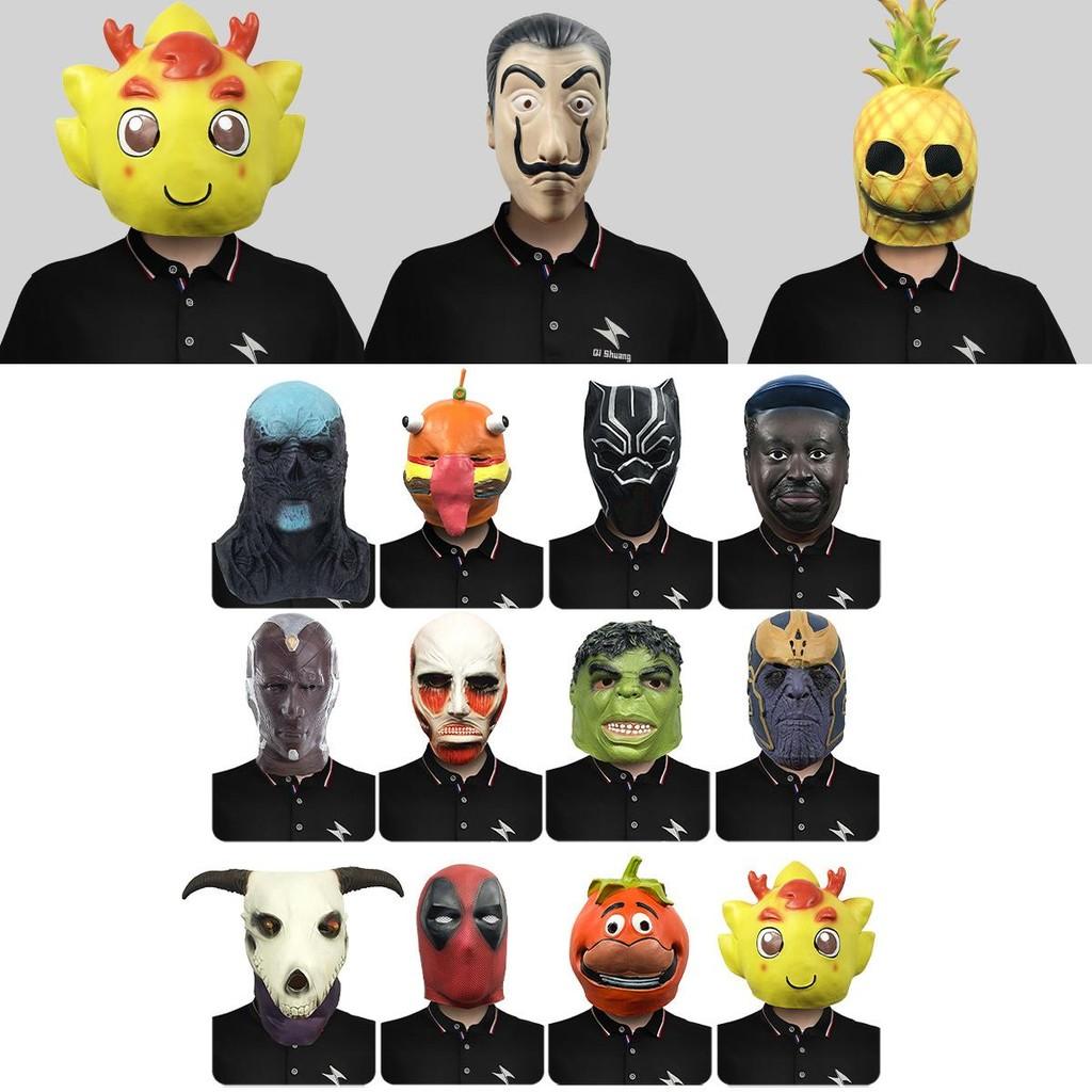 Marvel Karakterleri ve Benzersiz Tasarımlar İçeren Kostüm Partileri İçin Komik Lateks Maske