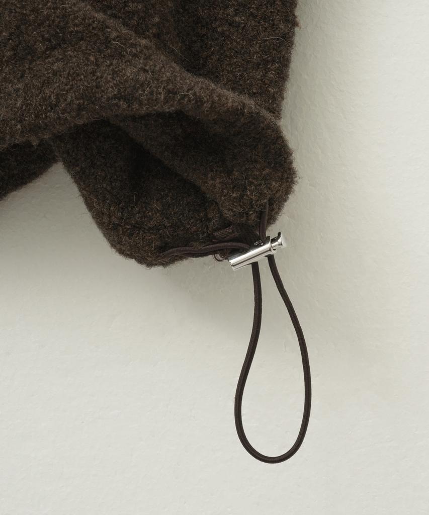 Seteo (W) Crop Half Neck Fleece Knit Zip-Up Brown