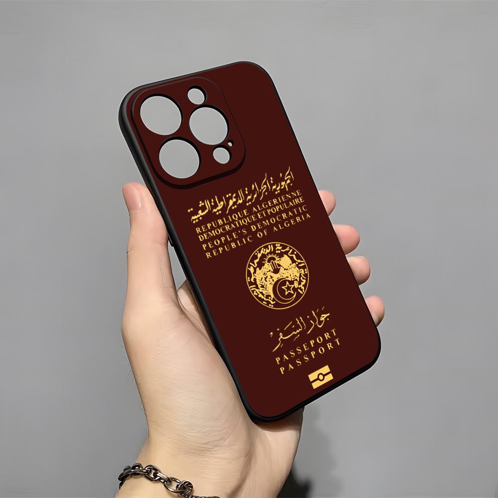 Algeria Passport Phone Case For IPhone 17 Pro Max 16 15 14 Pro Max 13 11 X Xs Xr 8 7Plus Silicone Cover