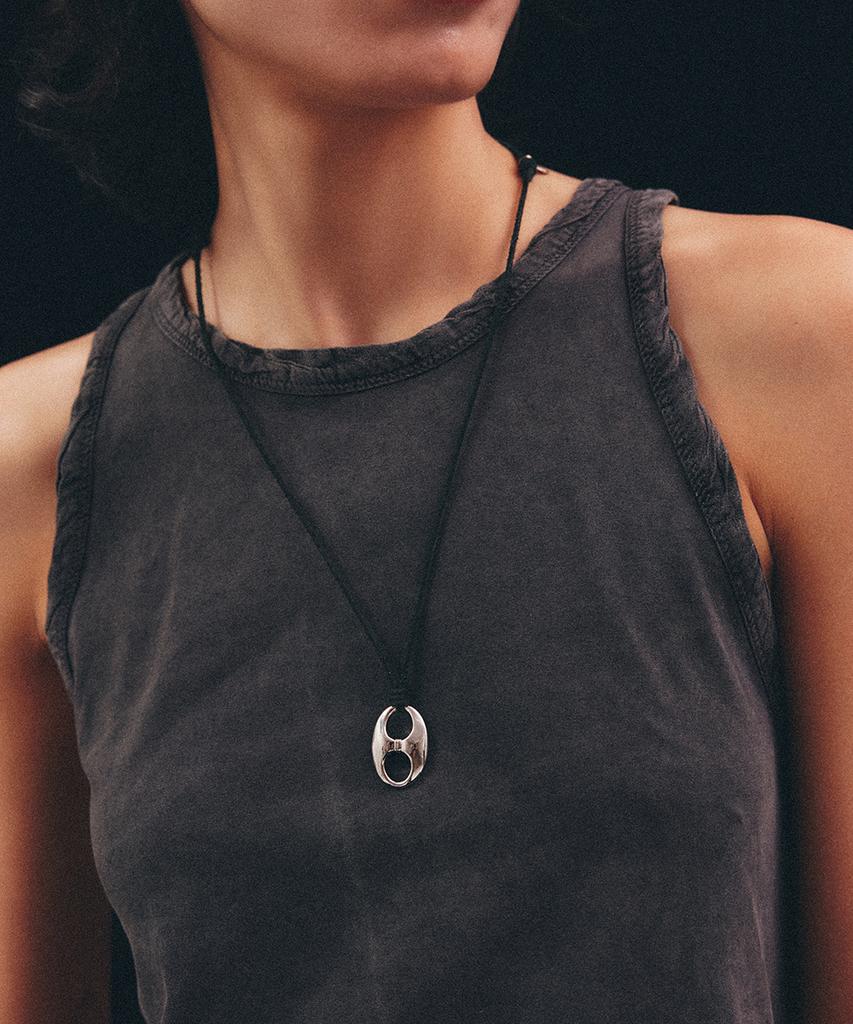 Lowool Black Suede Pignose Necklace